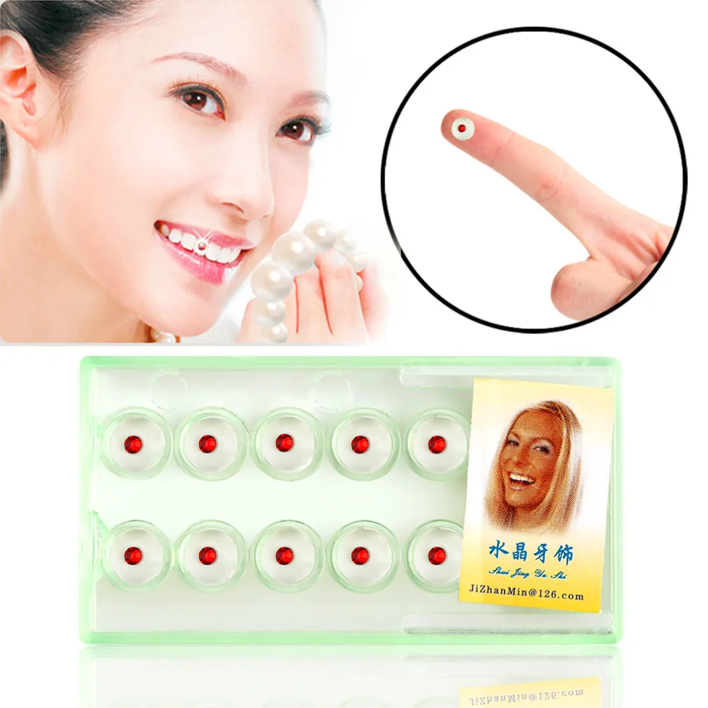 

10pcs Shiny Dental Gems Imitation Crystal Drill Box Of Oral Tooth Ornaments Teeth healthy & beauty Makeup Teeth Tool durable