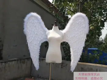 

2016 new white nice angel wings props catwalk show props festival Angel Feather wings Window props EMS free shipping