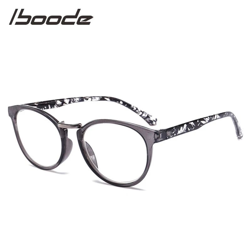

IBOODE Round Reading Glasses Women Floral Temple Men Ultralight Presbyopic Eyeglasses Unisex Hyperopia Eyewear Optics Spectacles