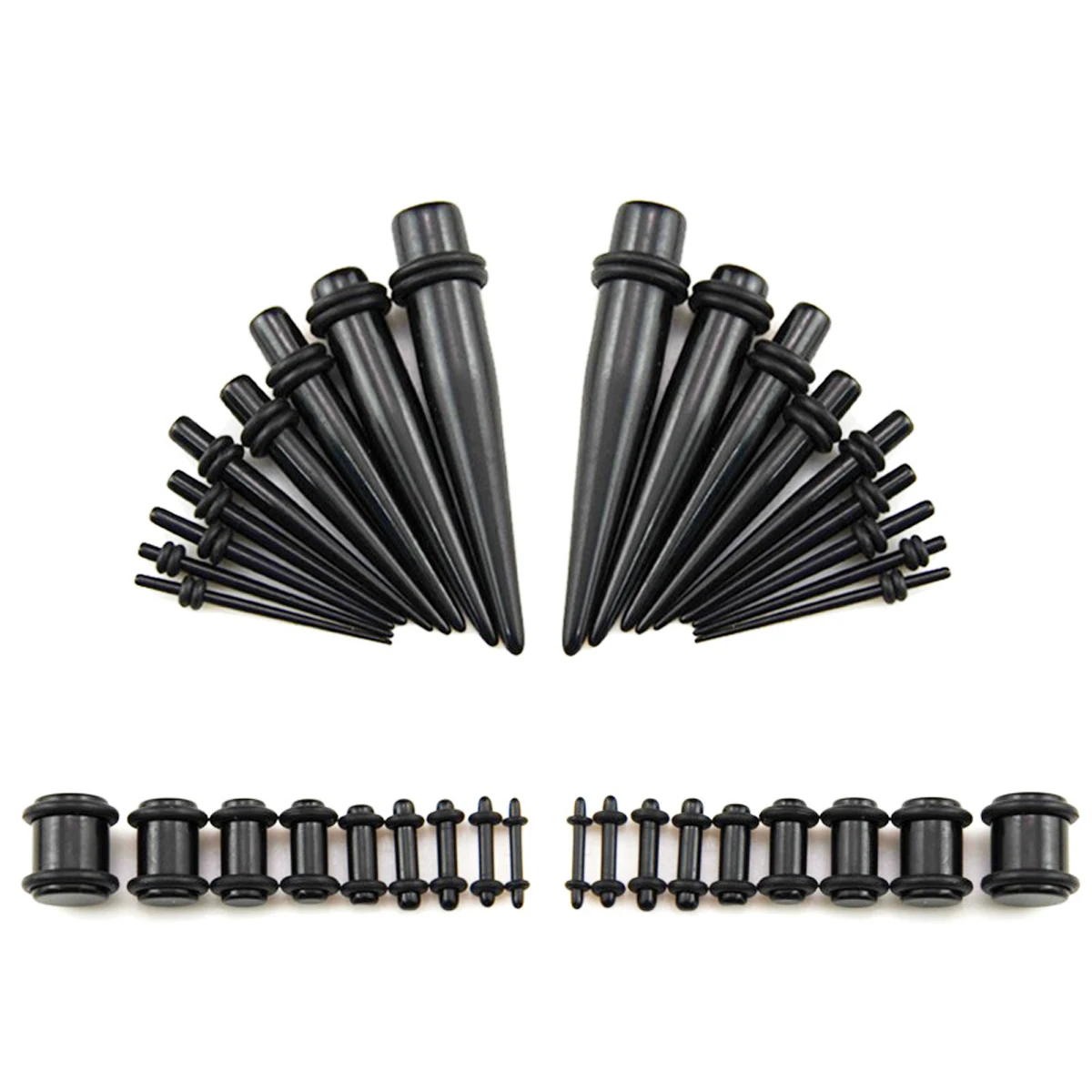 Acrylic Ear Stretcher Taper Tunnel Plug Kit Piercing Jewelry Gauge Set