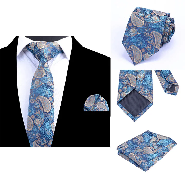 JEMYGINS шелковый галстук для мужчин черный цветочный галстук с узором "огурцы" и носовой платок комплект мужской Галстуки Corbatas Hombre Свадебный