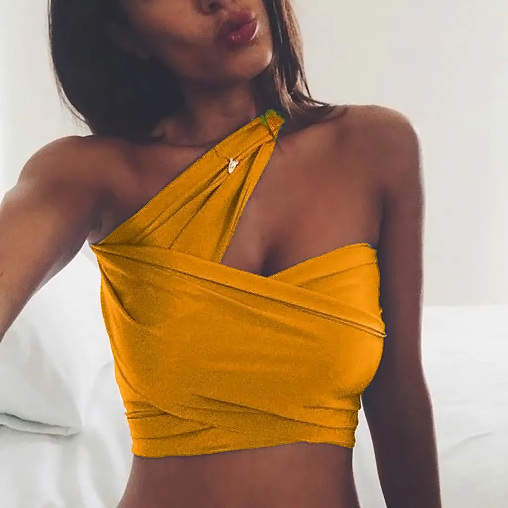 

Summer Tops For Women 2019 Solid Sexy Off Shoulder Strapless Vest Bow Knot Tank Top Cool Girls Streetwear Cropped Feminino @30