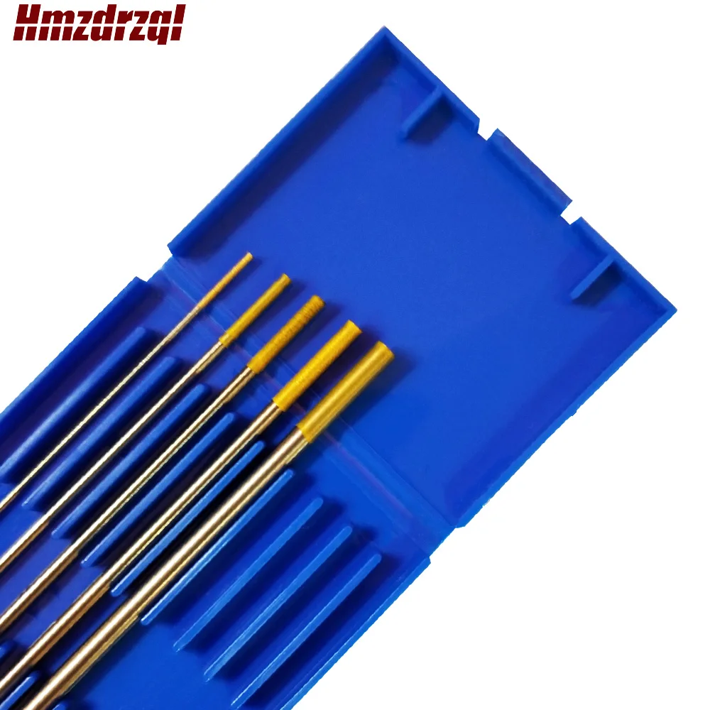 

5 Piece Gold Color WL15 0.04" 1/16" 4/51" 3/32" 1/8" Lanthanated Electrode Head Tungsten Needle/Rod For Welding Machine