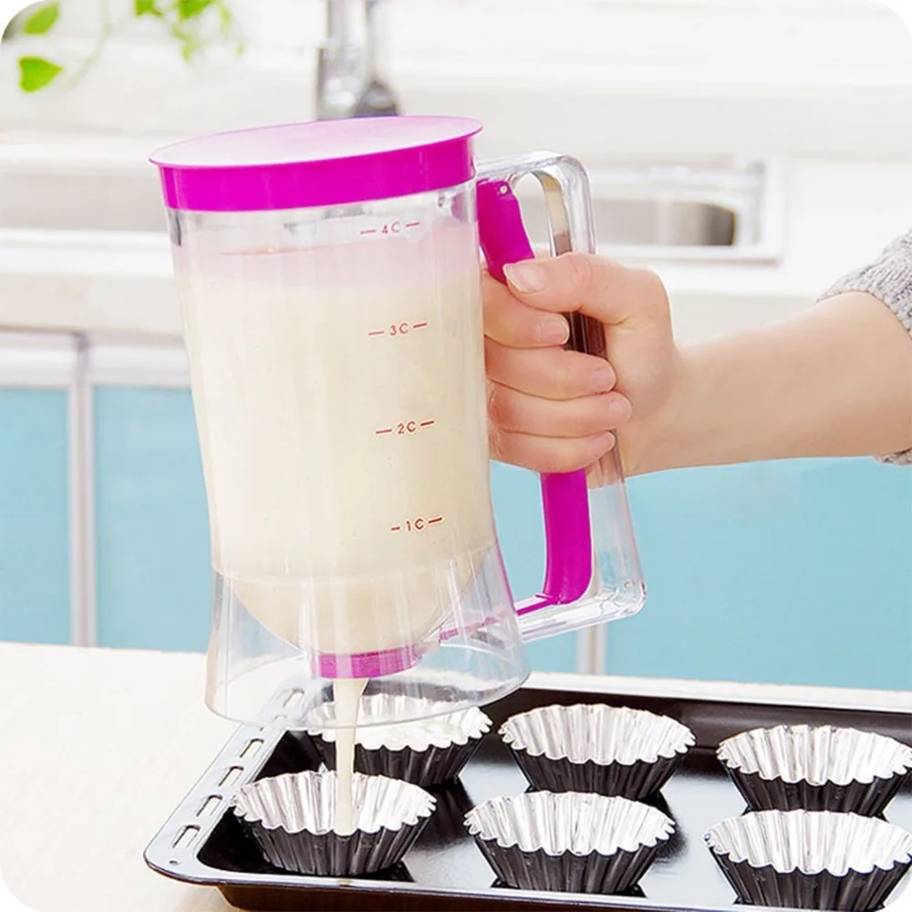 

Baking Tool Cake Dough Batter Cream Dispenser Cupcake Funnel Batter Separator Valve Measuring Cup Muffin Cups Optional Cake Mold