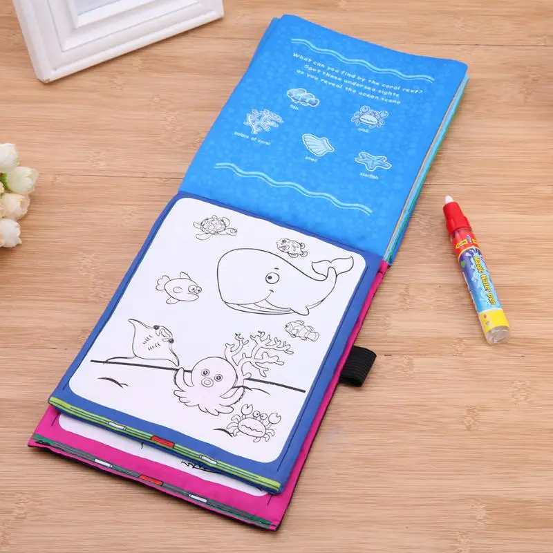 

Magic Animal Water Drawing Book with Magic Pen Coloring Doodle Painting Board Book For Children Educational Writting Drawing Toy