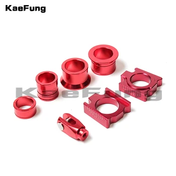 

CNC Cadeia Adjuster Eixo Traseiro de Aluminio blocos com busher Espacador da roda manga e bracadeira De Freio para CR125 CRF 250