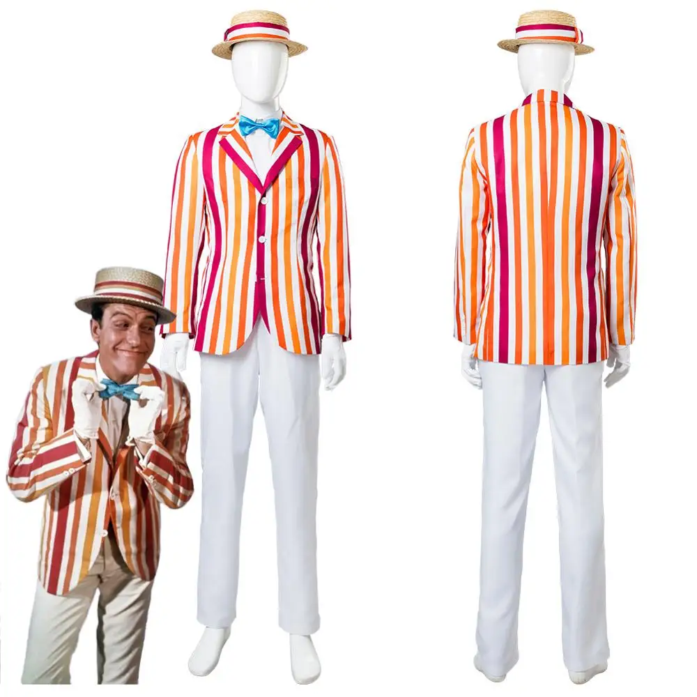 

Mary Cosplay Poppins 1964 Film Bert Dick Van Dyke Suit Cosplay Costume Halloween Carnival Costumes Custom Made