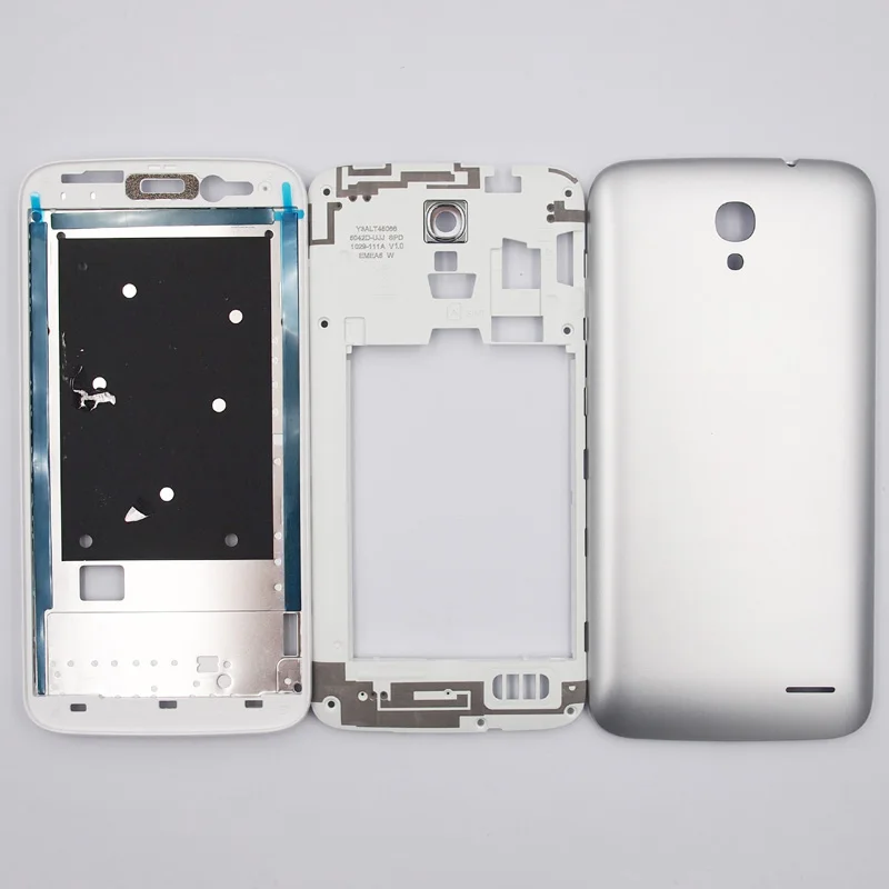 

BaanSam New Front Frame Dual Card Middle Frame Battery Door Back Cover Housing Case For Alcatel Onetouch 5042 With Side Buttons