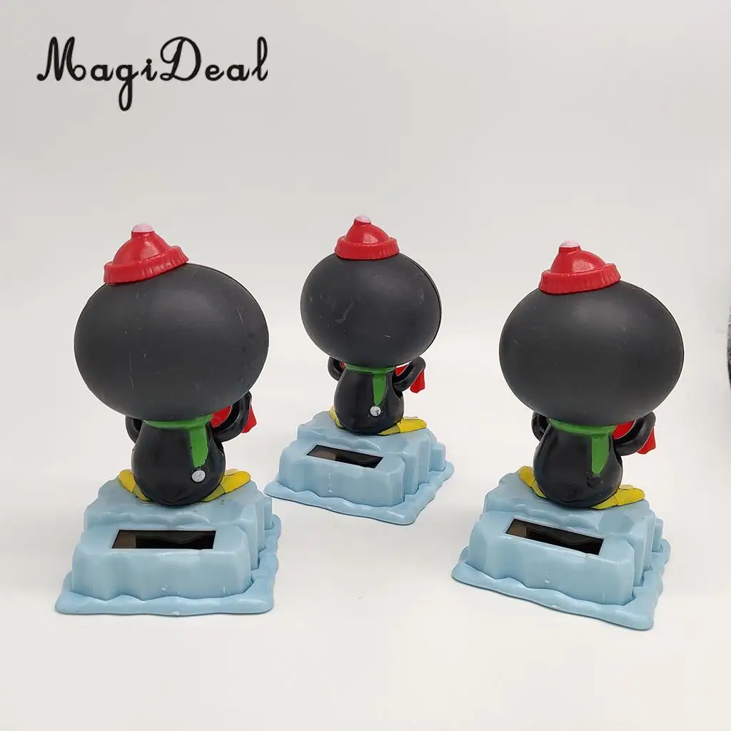 Solar Powered Bobbing Penguin Animal Figure - Fun Solar Science Toy Home Desktop Car Decor Bobbleheads Animal Pet Model