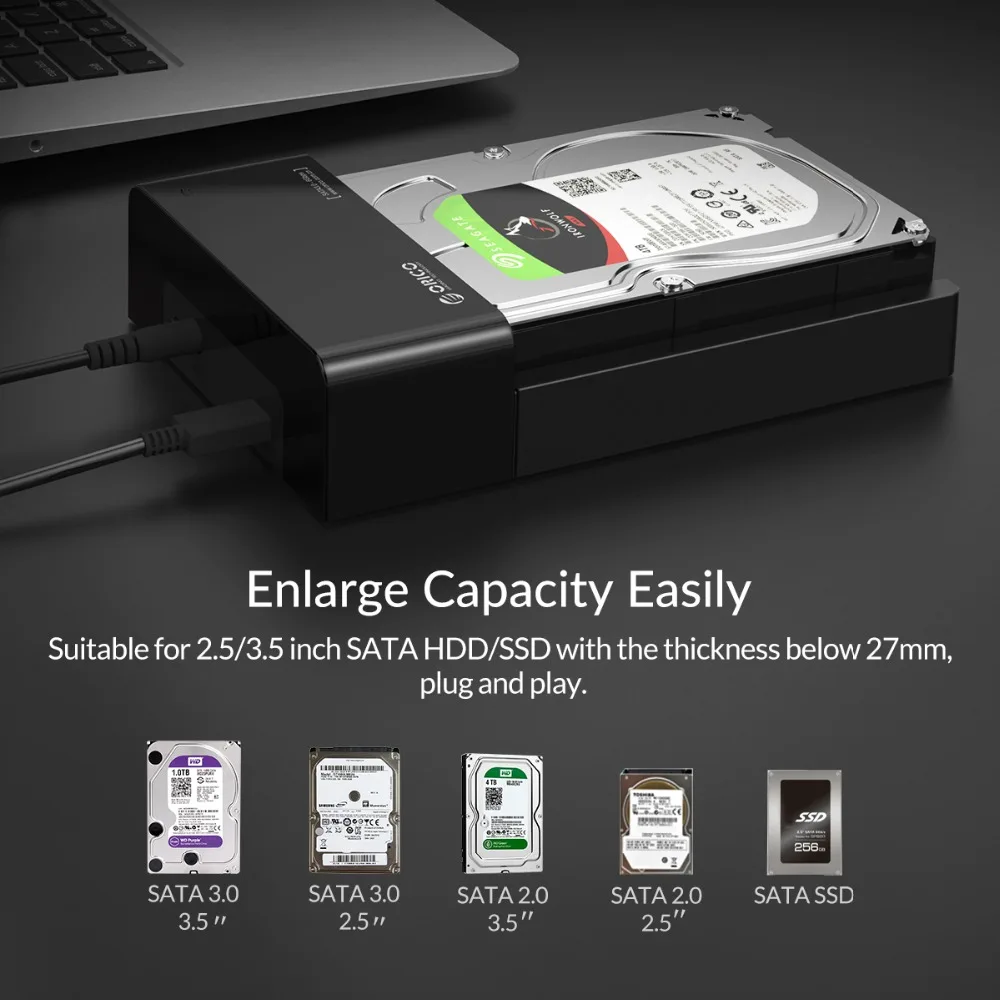 Чехол для жесткого диска ORICO 2 5 3 дюйма SATA на USB 1 Gen2 Type C SSD адаптер высокоскоростной
