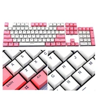 Полупрозрачная двойная съемка PBT 104 KeyCaps с подсветкой для Cherry клавиатура MX Переключатель - Цвет: whitepink