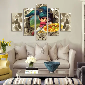 

FIVE PC NO FRAME Lollipop Girl Oil Painting Printed Oil Painting On Canvas Oil Painting for Home Decor Wall Decor