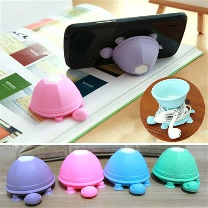

Universal Turtle Multifunction Mobilephone Sucker Stand Earphone Winder Silicone Smartphone Holder for Xiaomi iphone Samsung