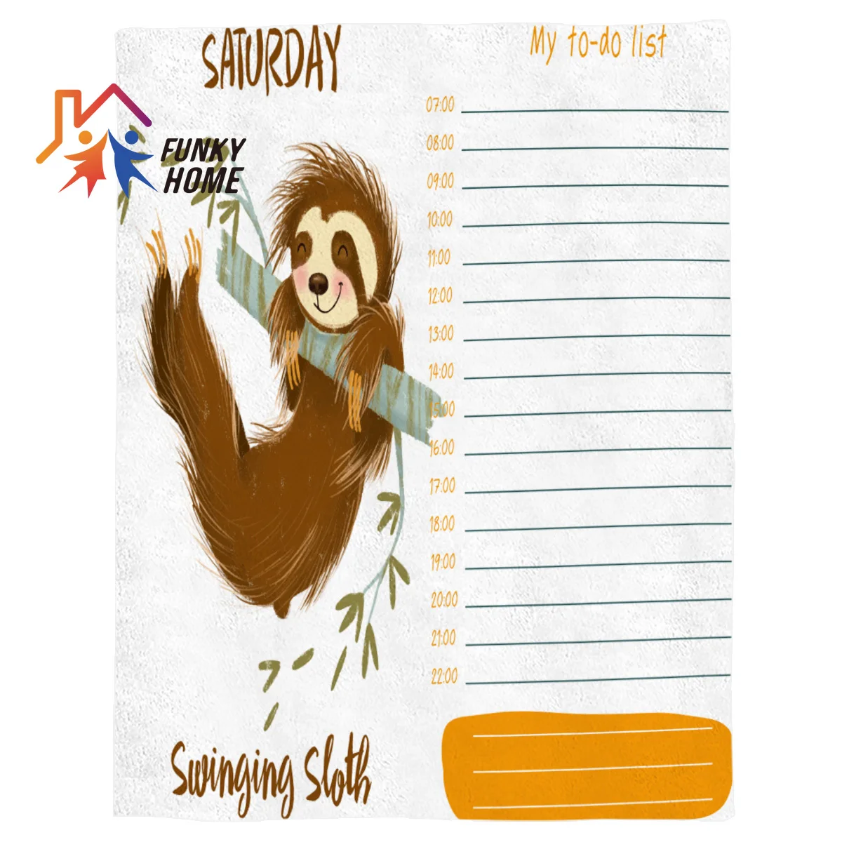 

Funkyhome Customized Throw Blanket Lovable Sloth Printed Fleece Blanket for Beds Home Textile Blankets