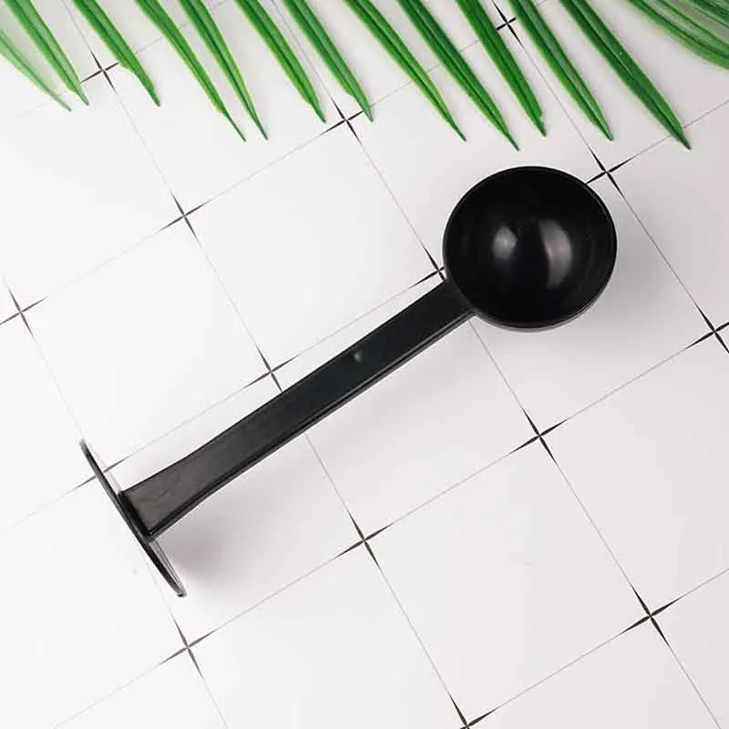 EZLIFE 2 In 1 Espresso Coffee Spoon Black Color Round Plastic Coffee