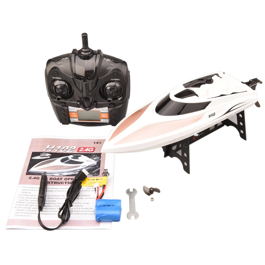 

28KM/H 2.4G Fishing Tool RC High Speed Racing Speed Boat RC Ship Model Decoration Remote Control 150m Fishing Boats - Rose Gold