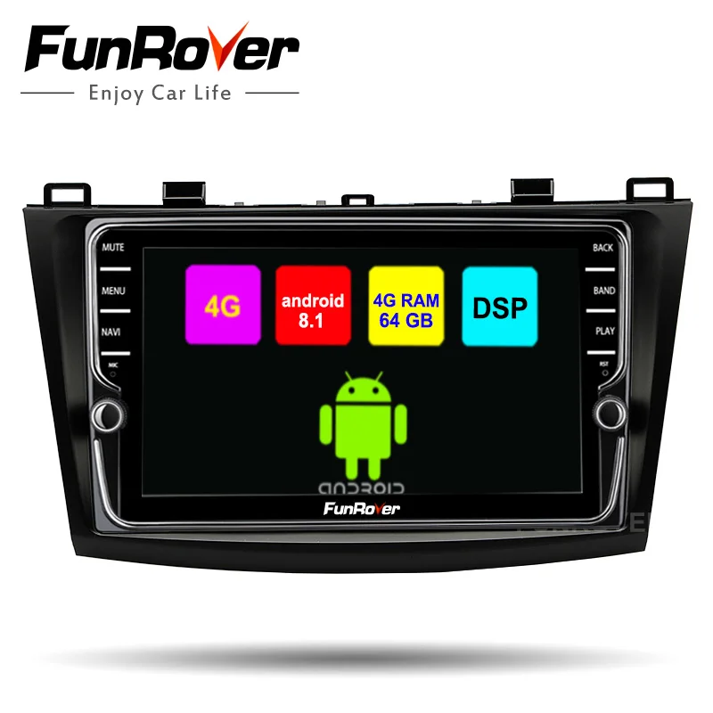 

Funrover android 8.1 2 din car multimedia player for Mazda 3 2010-2013 Axela radio gps navigation tape recorder stereo DSP RDS