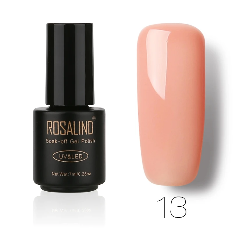 Бренд Rosalind, Гель-лак для ногтей, косметика, 1 шт., украшение для дизайна ногтей, высокое качество, винно-красный, розовый, 7 мл, замачиваемый, УФ светодиодный Гель-лак - Цвет: 13