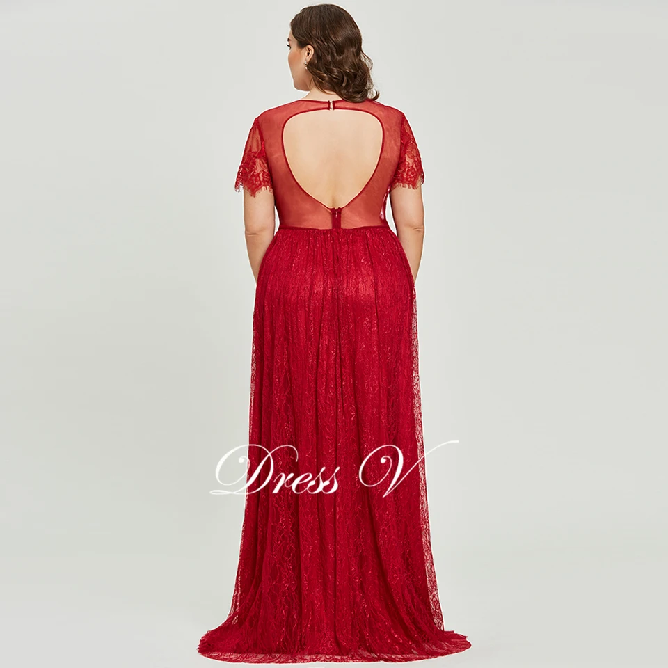Платье бордовое с овальным вырезом плюс размер вечернее платье Элегантное ТРАПЕЦИЕВИДНОЕ с коротким рукавом свадебное вечернее платье
