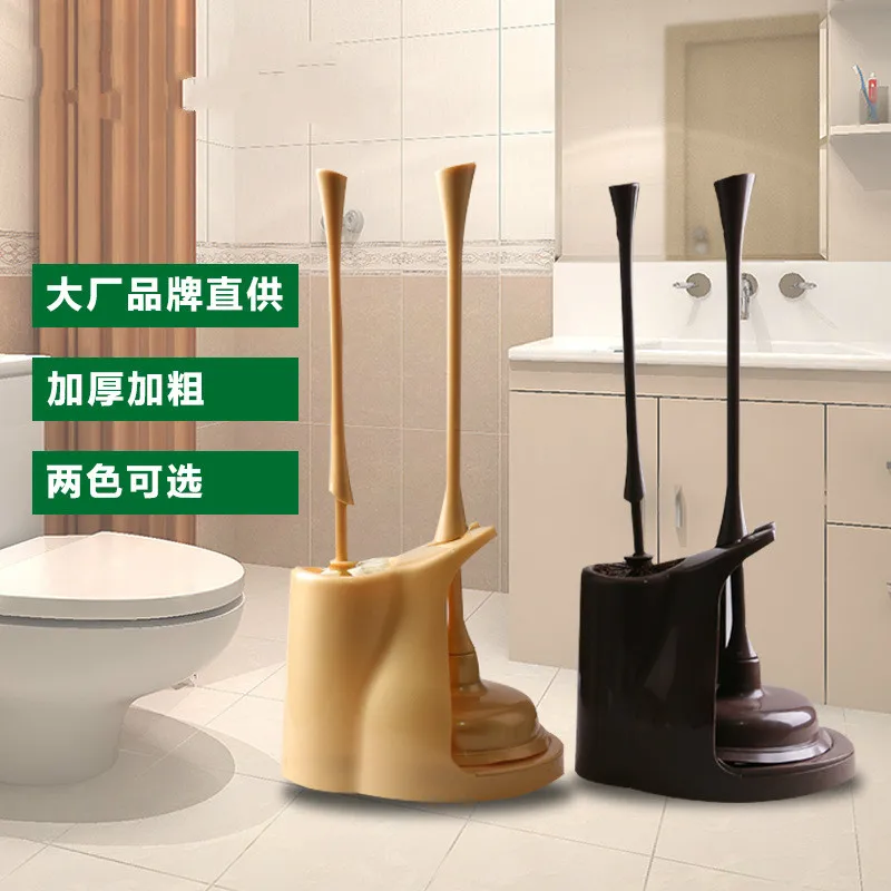 

Toilet bathroom soft hair toilet brush skin suction tweezers with base creative toilet brush set