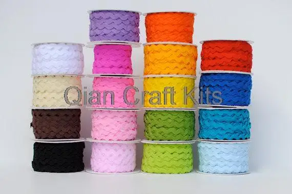 2 metres zig zag ric rac ribbon 6mm width 6 colours