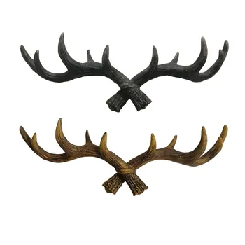 

Vintage American Antlers Decorative Hooks Wall Key Hangers Resin Key Holder Wall Hook Crafts Coat Rack Home Storage Organization