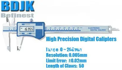 

0~200mm High Precision Digital Vernier Calipers / Measuring Tool / Instrument with 0.02mm Limit Error