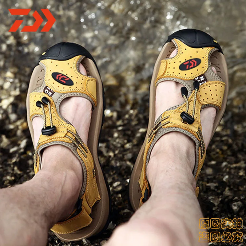 Летняя обувь для рыбалки; походная альпинистская обувь; DAWA; рыболовные сандалии; кожаные сандалии для пешего туризма; дышащие сандалии