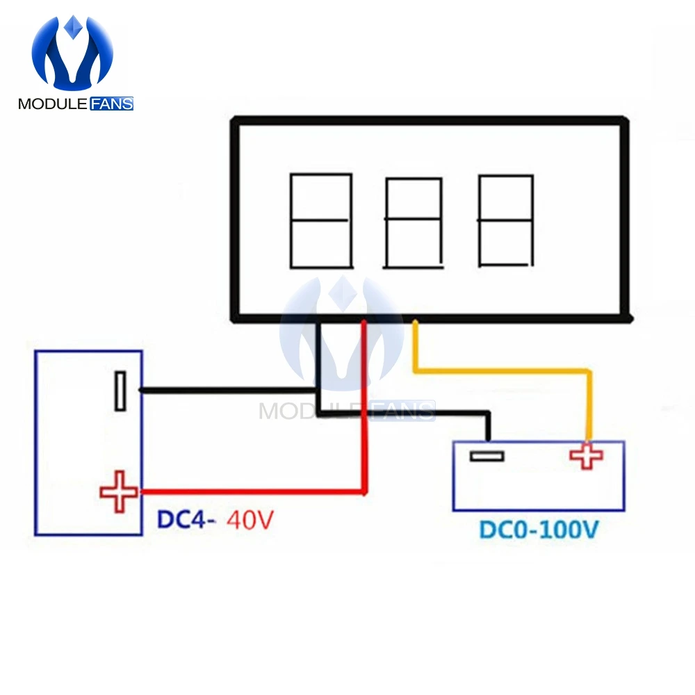 0,28 дюймов светодиодный DC 0-100 в Красный Вольтметр цифровой дисплей Напряжение вольтметр 12 в 24 В Diy Kit электронный модуль платы блока программного управления