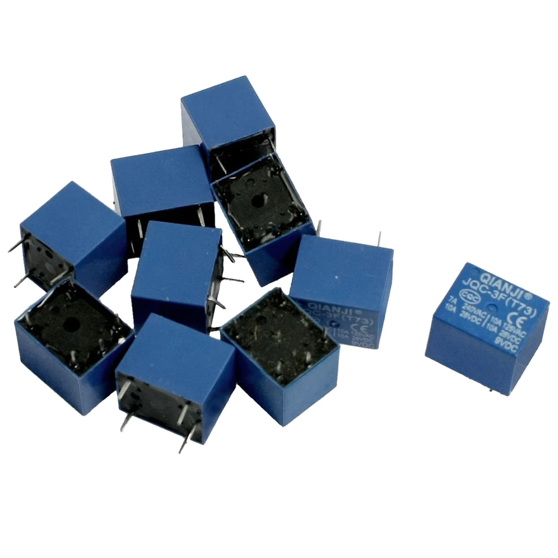 10 Pcs DC 9V Coil 10A SPST 5 Pin Relays PCB Type JQC 3F