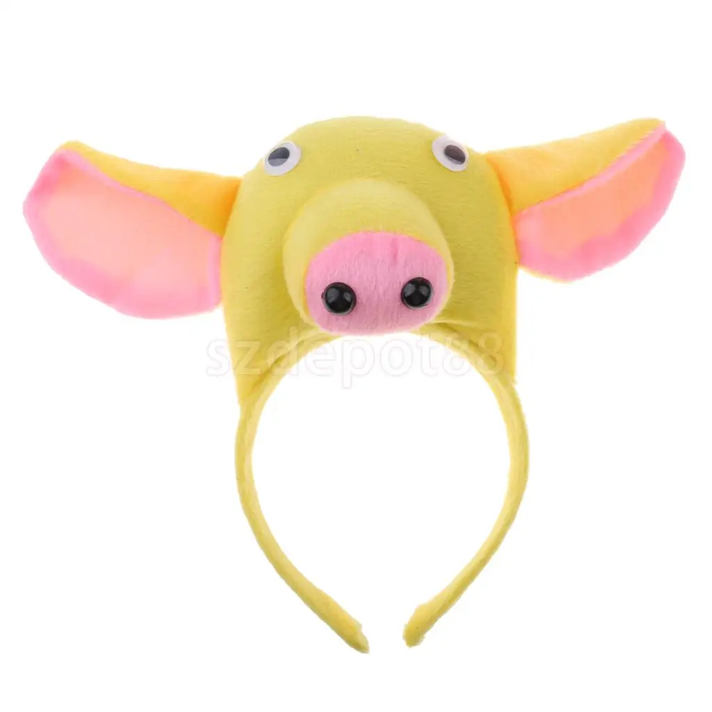 Kids Animal Pig Piggy Costume Kit Head Band Bow Tie Tail Set Fancy Dress