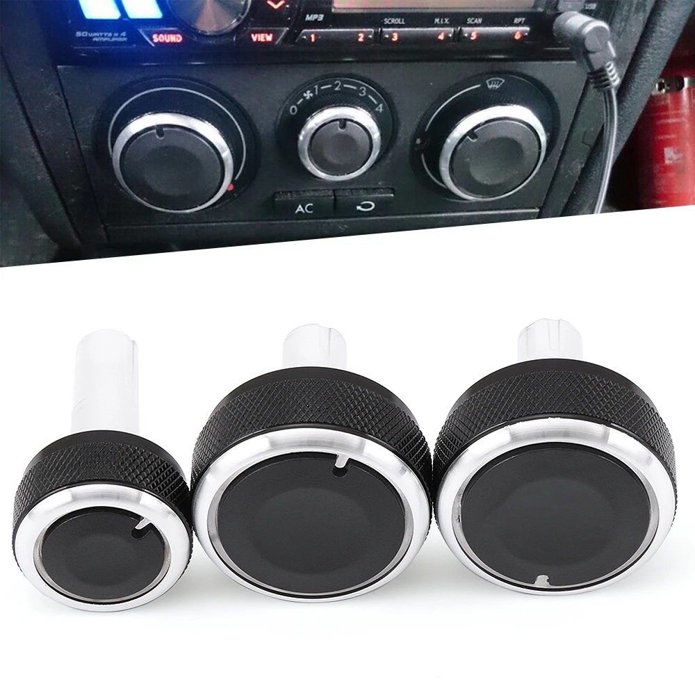 

3pcs Fit For Skoda Superb Octavia MK1 Switch Knob Knobs Heater Climate Control Buttons Dials Frame Ring A/C Air Con Accessories