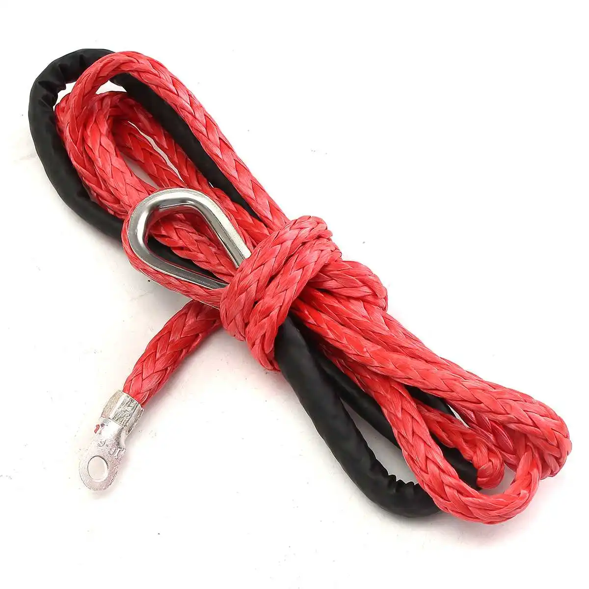 1/4 بوصة X 6.5 بوصة الأحمر الاصطناعية ونش خط كابل حبل 7000 رطلا لل المحراث