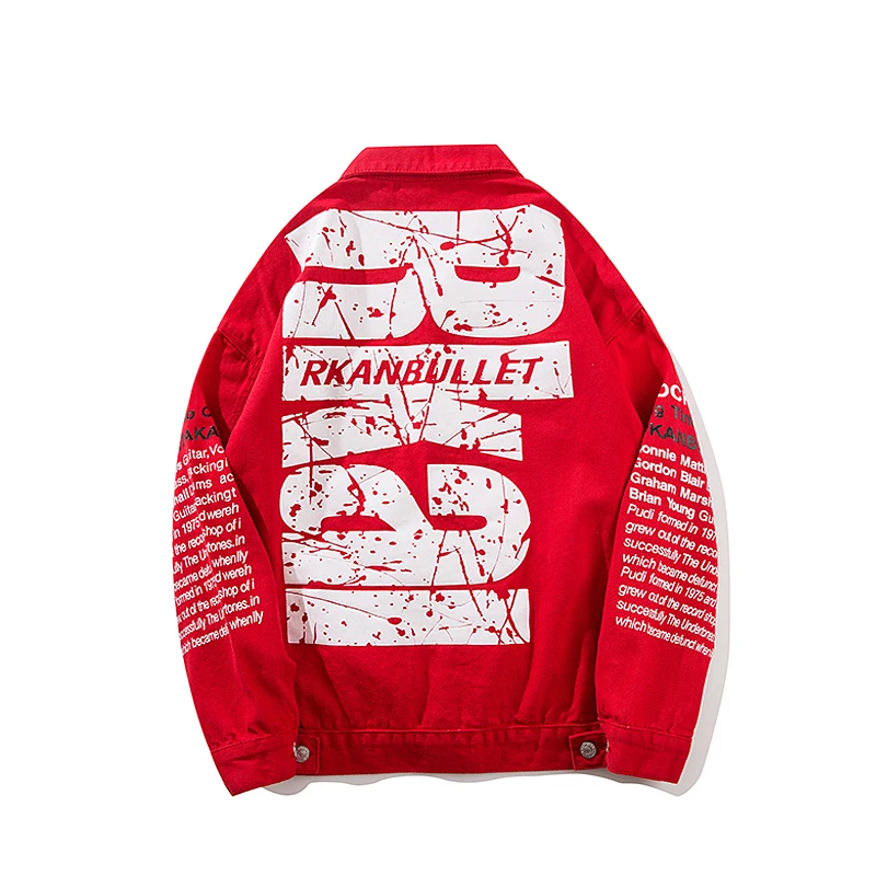 UNCLEDONJM Destroyed outerwear coat mens clothing Letter urban streetwear hip hop jacket for men ripped jeans jacket men 230W