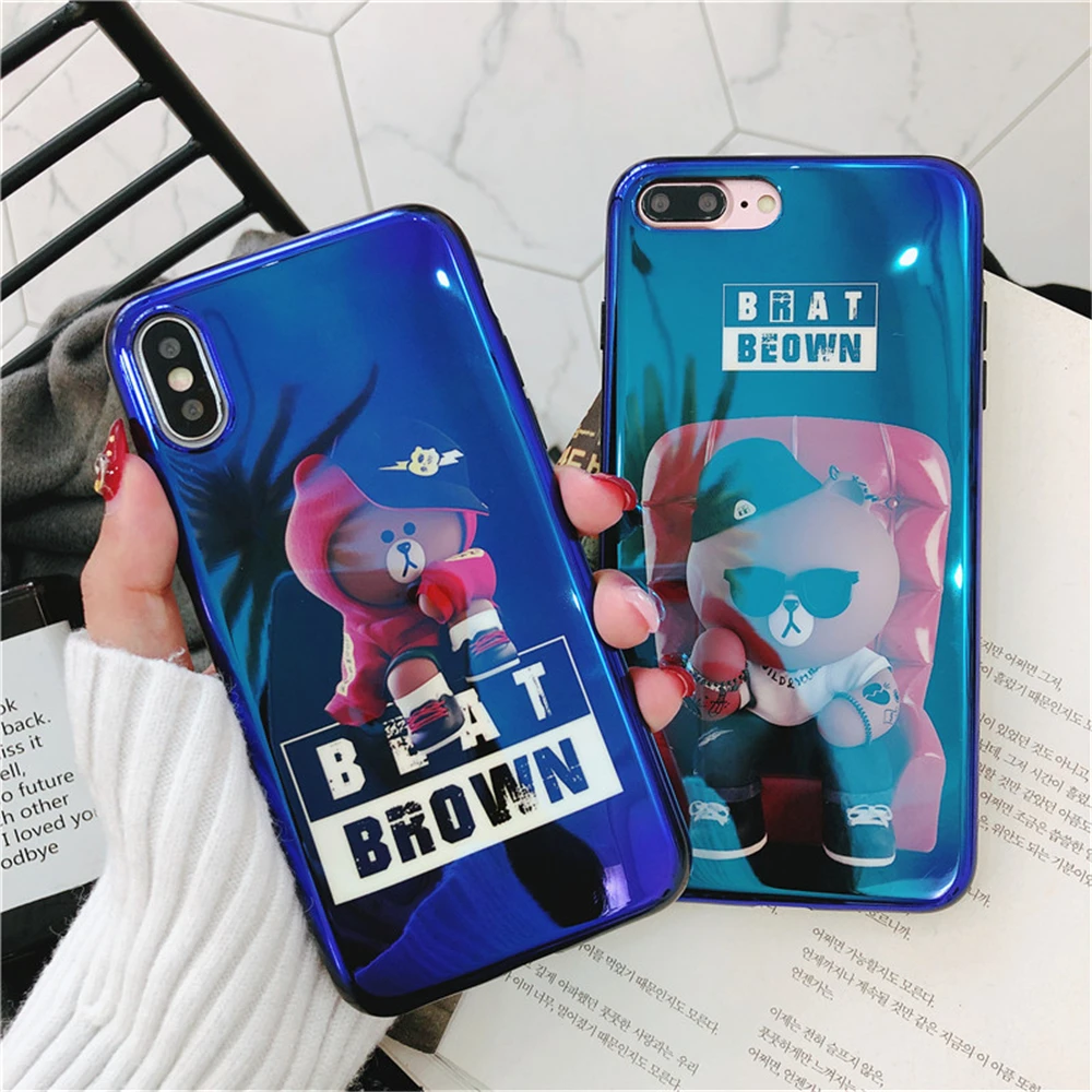 WULAWUKU Blue-ray Funny Beer Boxer soft case for iphone 6s 6 plus 7 8 X back covers phone |