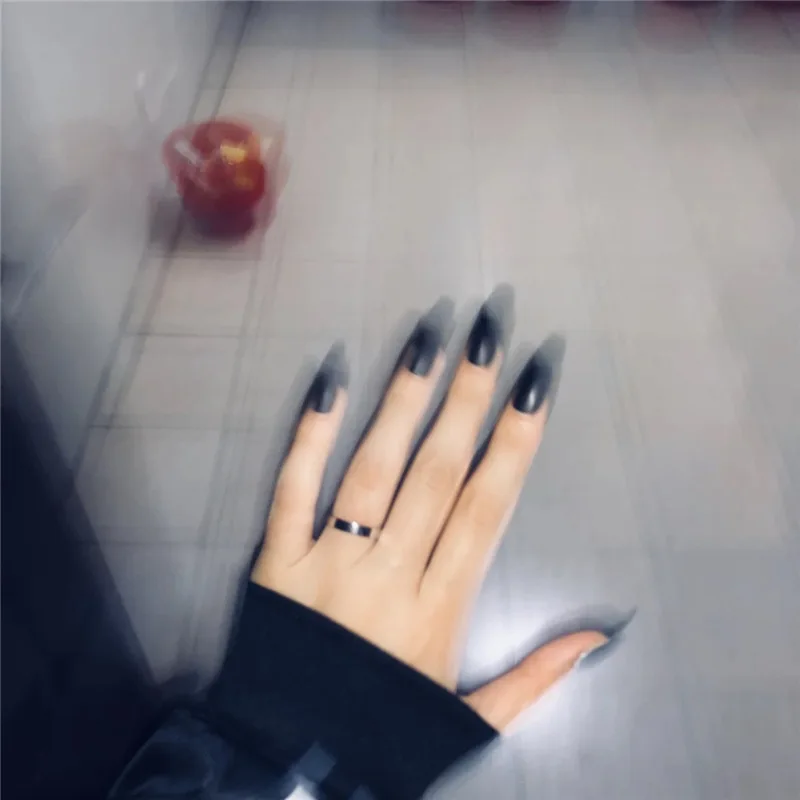 24 шт Матовый гроб черные поддельные ногти Простые Длинные балерины поддельные ногти маникюрные аксессуары для ногтей