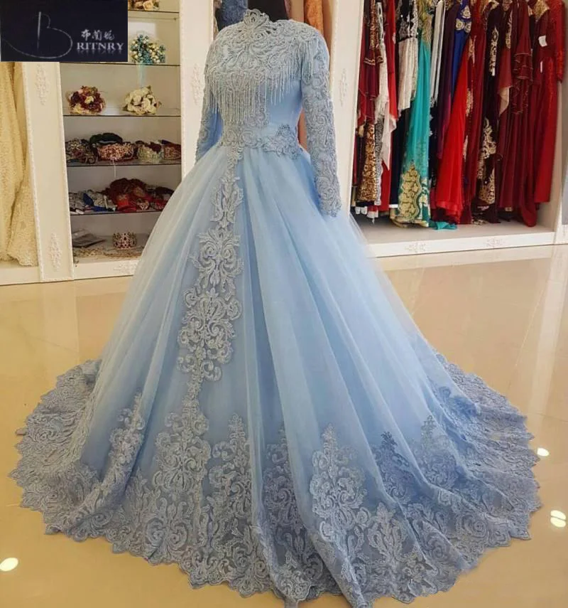 charming-blue-muslim-lace-ball-gown-wedding-dresses-with-long-sleeves-high-neck-appliqued-bridal-dress-tulle-beading-plus-size-wedding-gowns