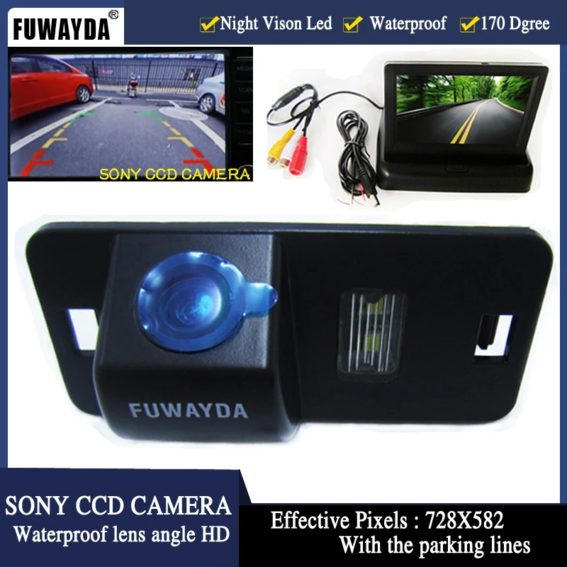 Провод LED ночного видения автомобиля SONY камера заднего вида CCD с ЖК монитором для