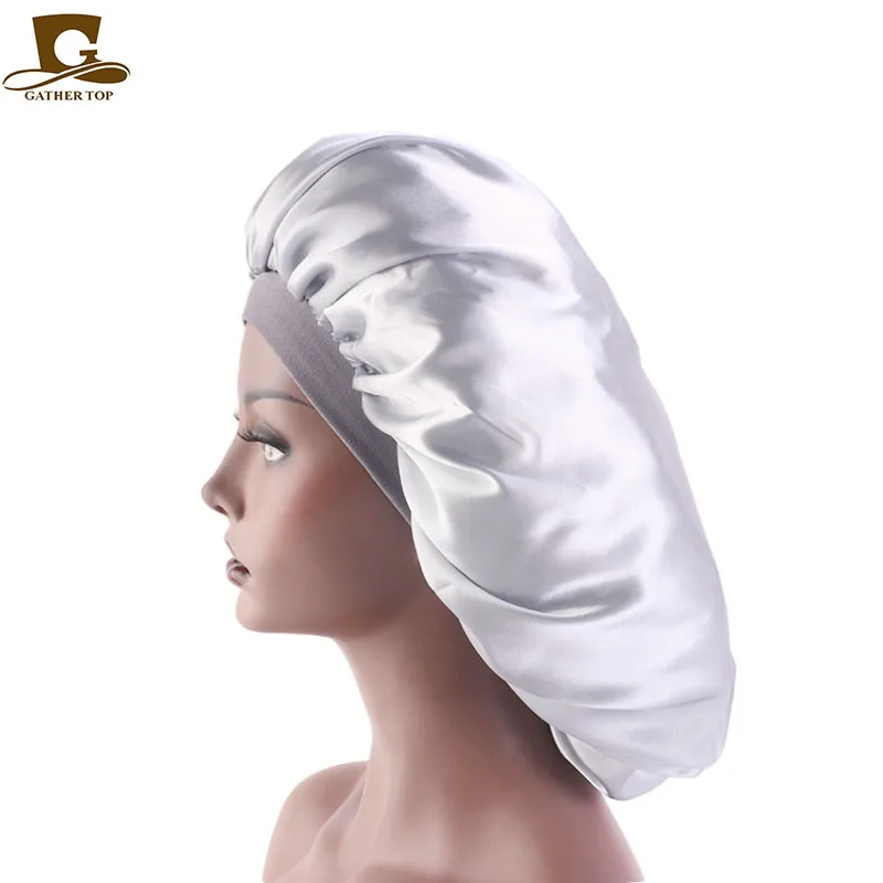 New Women Big Size Beauty print Satin Silky Bonnet Sleep Night Cap Head Cover Bonnet Hat for For Curly Springy Hair BlackTJM-408C Extra Large Print Satin Silky Bonnet Sleep CapTJM-408B Extra Large Print Satin Silky Bonnet Sleep Cap flapper headband