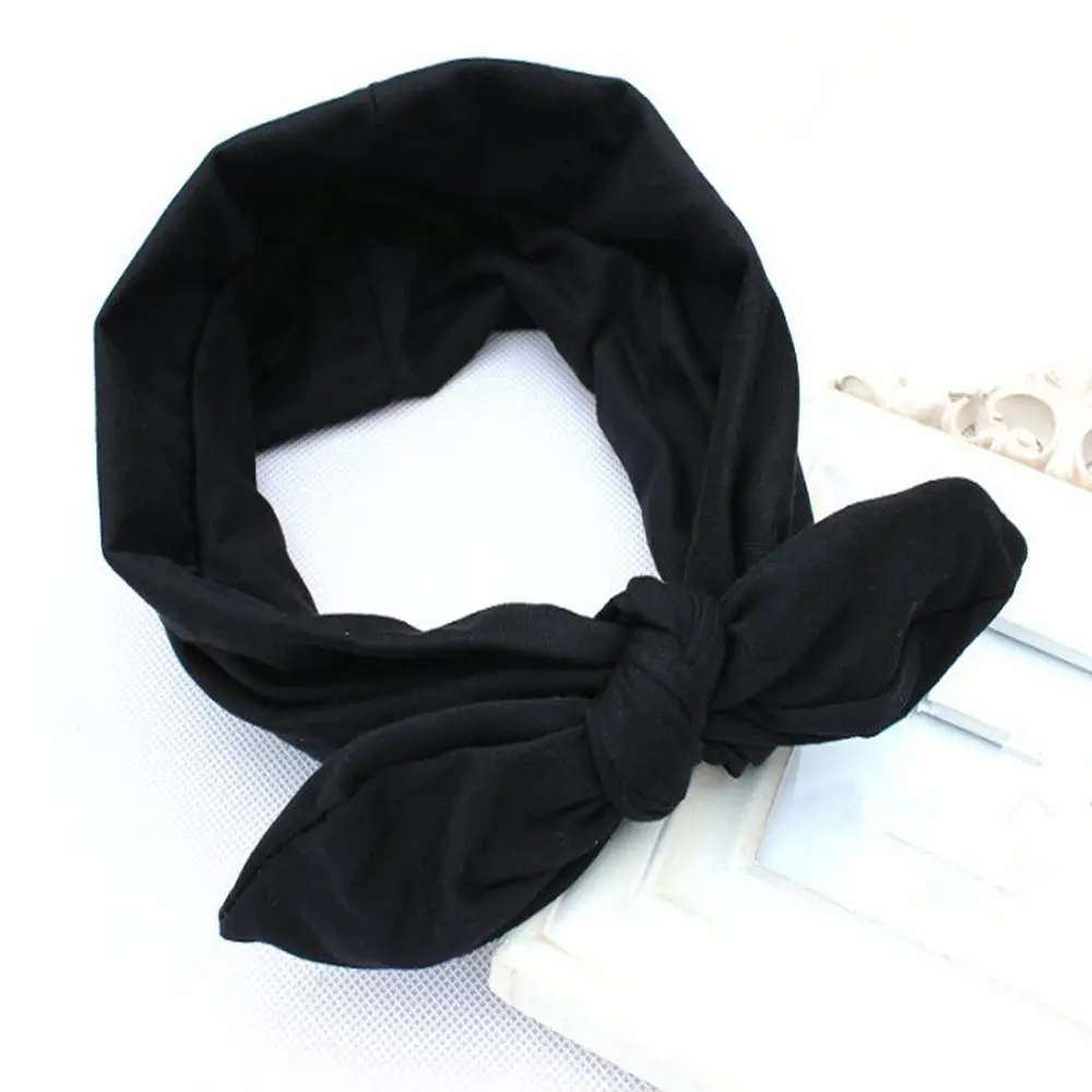 Hot Sale 1 pcs Women Fashion Elastic Stretch Plain Rabbit Bow Style Hair Band Headband Turban HairBand Hair Accessories