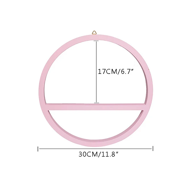 Скандинавские розовые круглые настенные полки, креативные деревянные полки, настенные украшения, ремесла, многофункциональная стойка для хранения, детская комната, украшение для дома