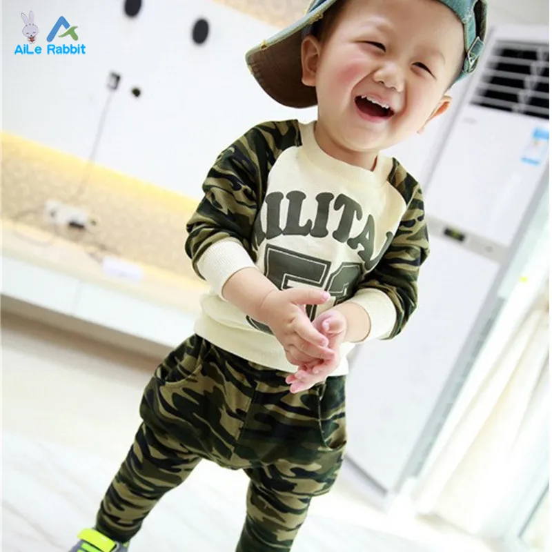 Spring Autumn font b clothing b font new 53 camouflage suit baby boys and girls font