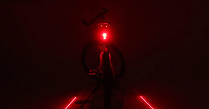 Bike Light with no battery 5 LED 2 Lasers 3 Modes Bike Taillight Safety Warning Light Bicycle Rear Bycicle Tail Lamp Bike Light with no battery 5 LED 2 Lasers 3 Modes Bike Taillight Safety Warning Light Bicycle Rear Bycicle Tail Lamp