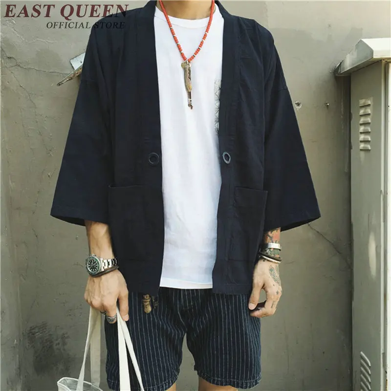 Japanese kimono cardigan men haori yukata male samurai costume clothing kimono jacket mens shirt yukata haori KK1011