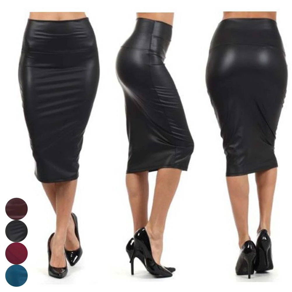 faux leather bodycon skirt