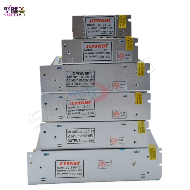 DC12V 1A/2A/3A/5A/6.5A/8.5A/10A/12.5A/16.5A/20A/25A/30A/33A/40A переключатель светодиодный Питание для WS2811 5050 3528 3014 Светодиодные ленты лампы