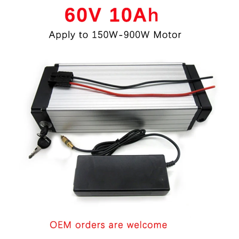 Top 60V 10Ah 500W Electric Bike Battery Lithium Ion Battery Pack For Ebike Electric Scooter Battery Silver Fish For Bafang 8Fun 0