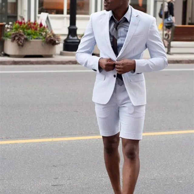 Elegant Ivory/White Men Suit Short Pants Terno Masculino mens cream ...