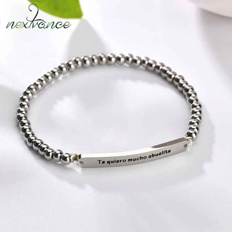 

Nextvance Charm Beads Bracelets Letter Bracelets For Women Spanish abuelita Pulseras Gift For Grandma