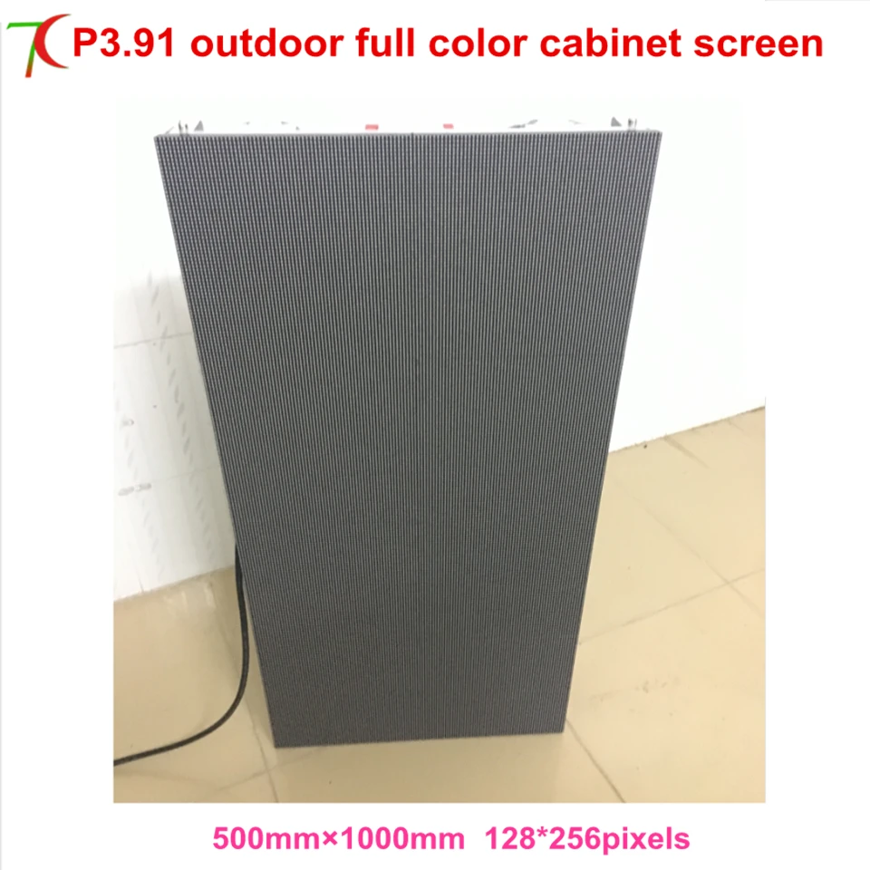 

P3.91 outdoor waterproof 500*1000mm die-casting aluminumcabinet led screen with wifi/usb/rj45 funcation ,plug and play.